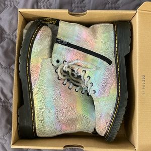Dr. Martens Youth Rainbow Lace Up Boots Size 4